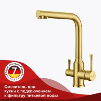 Смеситель для кухни Raglo R81.61.03 Золото матовое латунь однорычажный