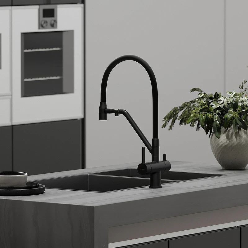 Смеситель для кухни Sancos Dora SC4003MB Черный матовый латунь