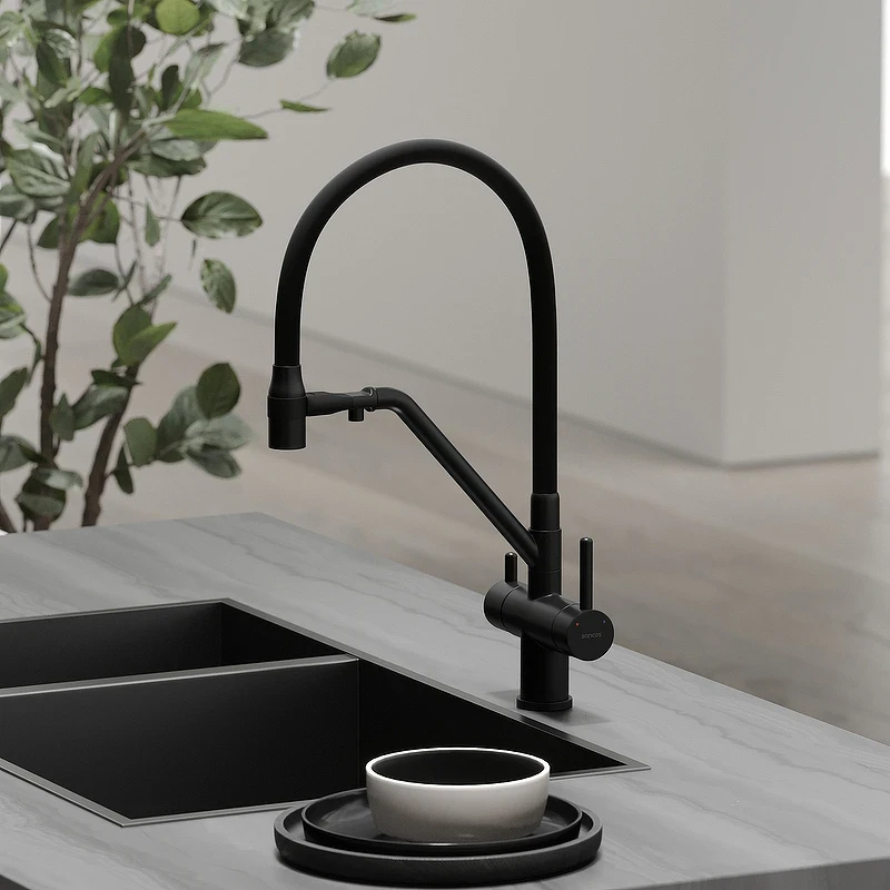 Смеситель для кухни Sancos Dora SC4003MB Черный матовый латунь