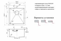 Кухонная мойка ZorG Light Grafit ZL R 450510 GRAFIT Графит нержавеющая сталь встраиваемый