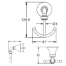 Двойной крючок Rose RG12 RG1221 цвет Хром