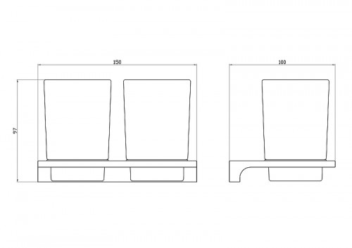 Стакан для зубных щеток Wonzon &amp; Woghand Eclipse WW-9128-BL двойной цвет Черный