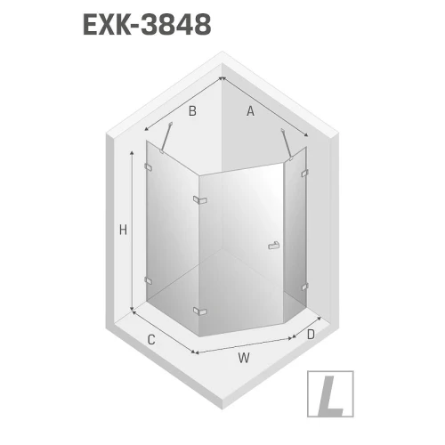Душевое ограждение New Trendy AVEXA Gold x100 EXK-3848