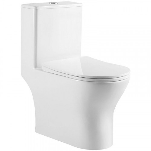 Унитаз моноблок BelBagno Lounge BB8618CPR-MN/SC с сиденьем Микролифт фаянс напольный
