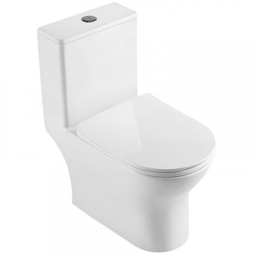Унитаз моноблок BelBagno Lounge BB8618CPR-MN/SC с сиденьем Микролифт фаянс напольный