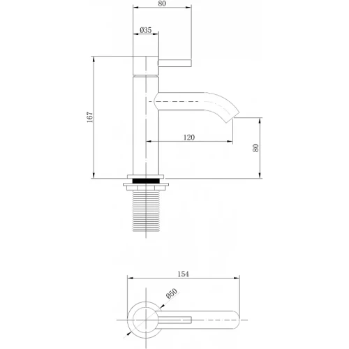 Смеситель для раковины Abber Wasser Kreis AF8110 Хром латунь