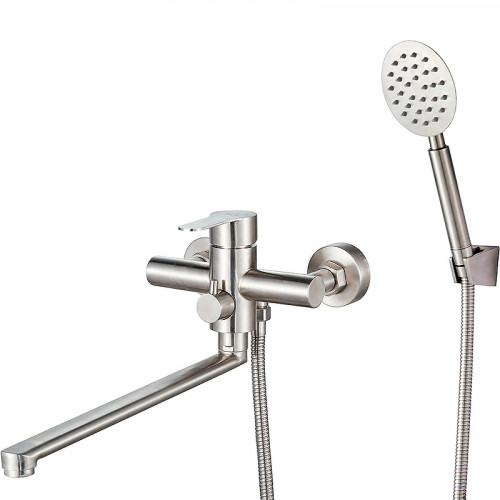 Смеситель для ванны Ростовская Мануфактура Сантехники SUS124-006EP универсальный Нержавеющая сталь латунь на стену