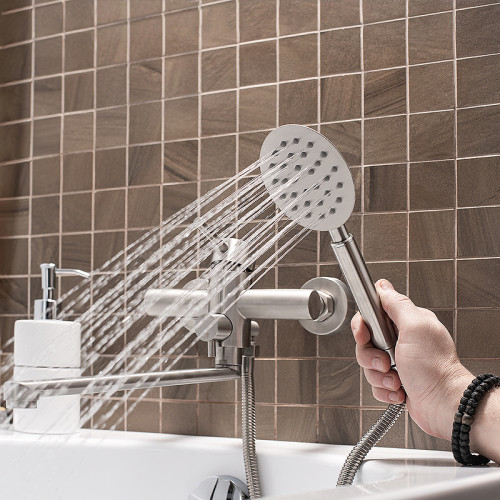 Смеситель для ванны Ростовская Мануфактура Сантехники SUS124-006EP универсальный Нержавеющая сталь латунь на стену