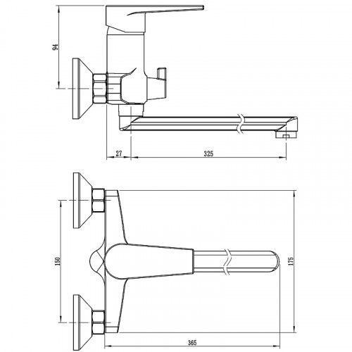 Смеситель для ванны ESKO Budapest BT31 универсальный Хром