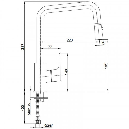 Смеситель для кухни E.C.A. Luna 102118049EX Хром латунь