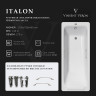 Чугунная ванна Vinsent Veron Italon 170x70 VIT1707045H/VH0012NI цвет Белый с квадратными ручками никель