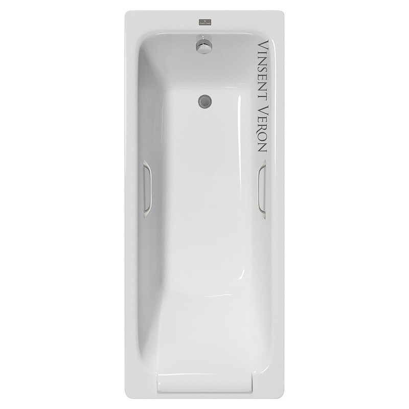 Чугунная ванна Vinsent Veron Italon 170x70 VIT1707045H/VH0012NI цвет Белый с квадратными ручками никель