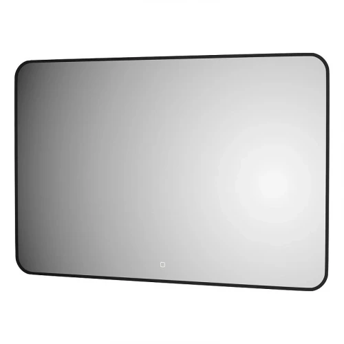 Зеркало Defesto Aura 120х80 DF 2980SH с подсветкой 38W-3000K/Сенсорный выключатель/Теплый белый свет/Черная рама