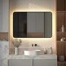 Зеркало Defesto Aura 120х80 DF 2980SH с подсветкой 38W-3000K/Сенсорный выключатель/Теплый белый свет/Черная рама