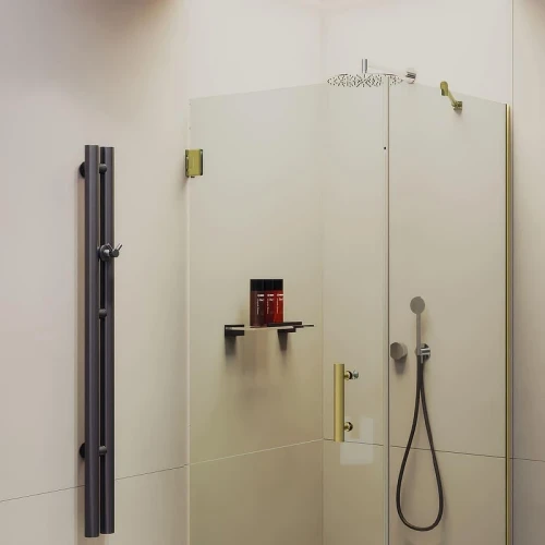 Душевой уголок Maybah Glass MGY-1304-3 1000х1000х1950 на петлях Золото стекло прозрачное