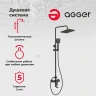 Душевая система Agger Brilliant A0394444 Черная матовая латунь на стену