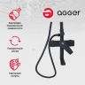 Душевая система Agger Brilliant A0394444 Черная матовая латунь на стену