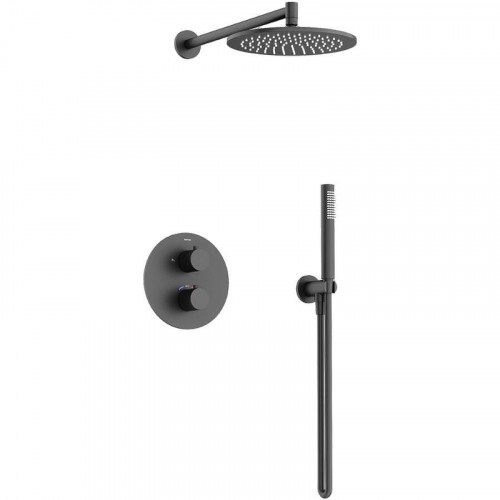 Душевая система Sancos Etna SC9010MB с термостатом Черная матовая