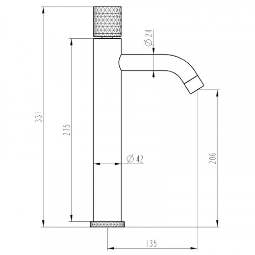 Смеситель для раковины Boheme Stick 122-BB.4 Черный матовый латунь