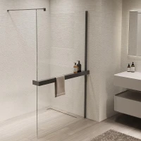 Душевая перегородка Vincea Walk in 90 VSW-1HR900CLGM профиль цвет Вороненая сталь стекло прозрачное
