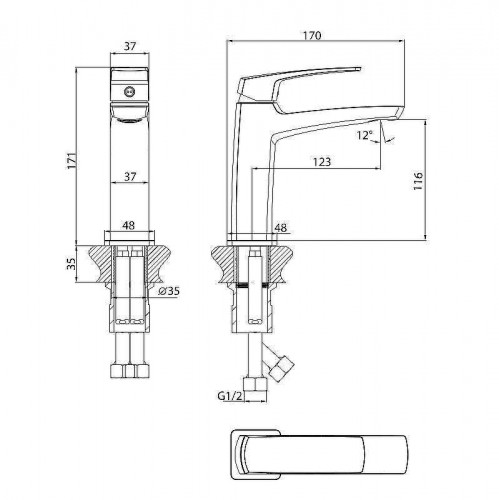 Смеситель для раковины Grossman Mercury 510.K35.10.100 цвет Хром