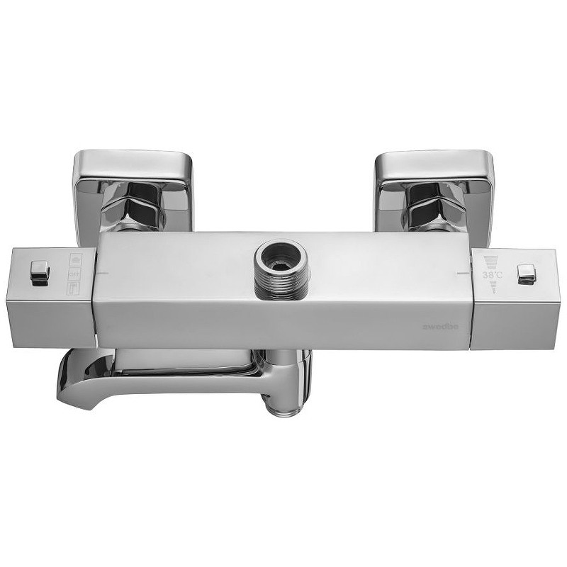 Смеситель для ванны Swedbe Hermes 9043 с термостатом Хром латунь на стену