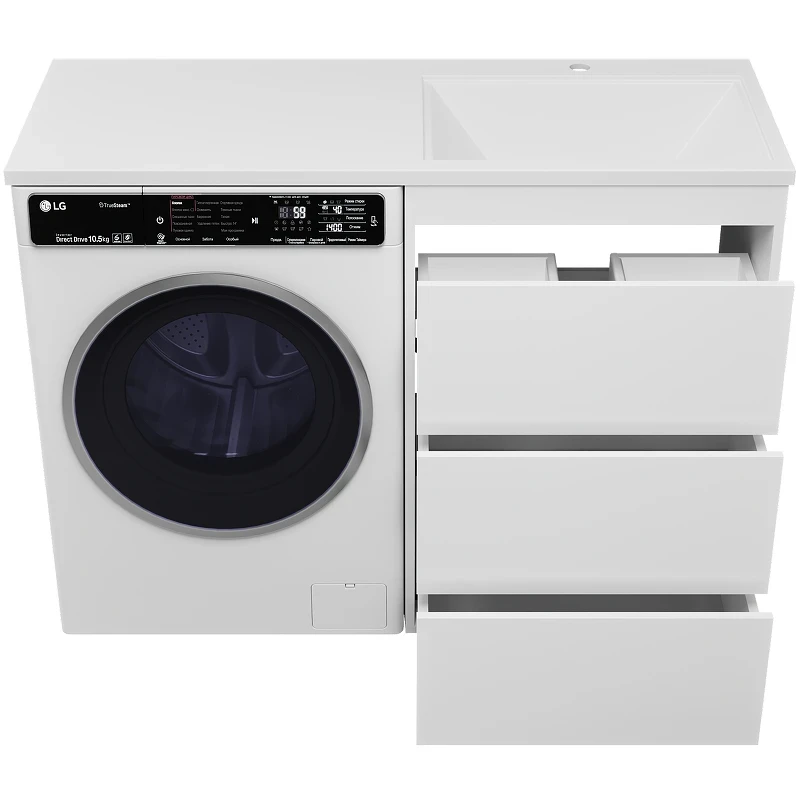 Тумба под раковину Brevita Grafit 120 GRA-01060-023Я Белая матовая МДФ / ЛДСП
