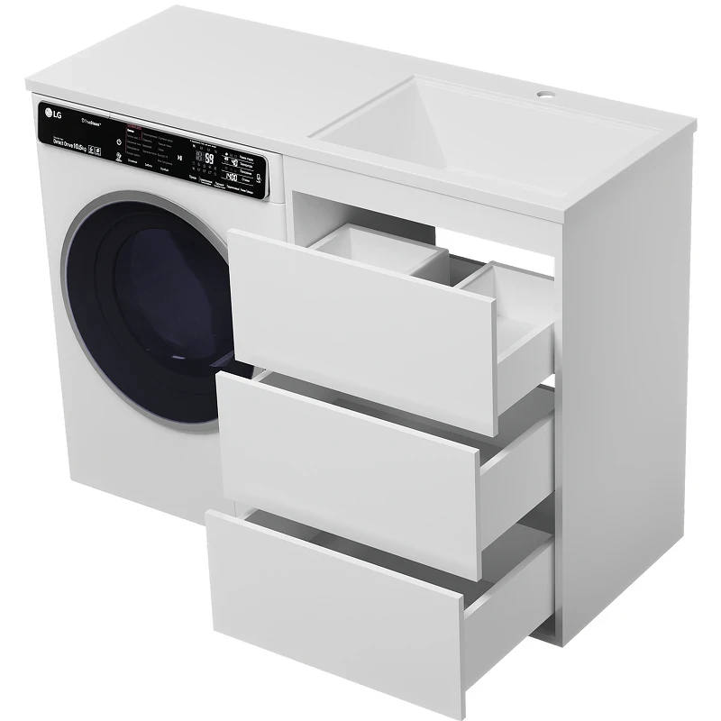 Тумба под раковину Brevita Grafit 120 GRA-01060-023Я Белая матовая МДФ / ЛДСП
