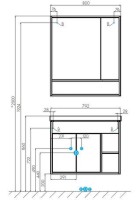 Зеркало со шкафом Aquaton Флай 80 1A237702FAX10 Белый Дуб крафт МДФ / ЛДСП, стекло