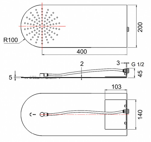 Верхний душ Remer 350UFMNOx цвет Черный матовый