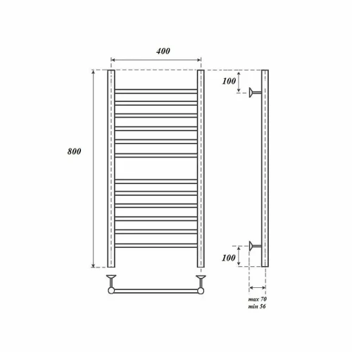 Электрический полотенцесушитель Point Аврора PN10148SE П12 400x800 левый/правый Хром