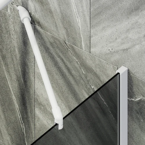 Шторка на ванну Maybah Glass MGV-79-1ш 500x1400 в широком профиле Белый стекло графитовое