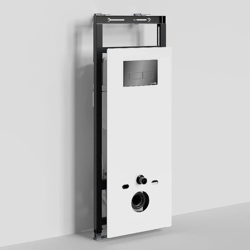 Инсталляция WasserKRAFT Salm 27TLT.010.ME.WH.PB03 для унитаза Белое стекло с клавишей смыва Черный глянец