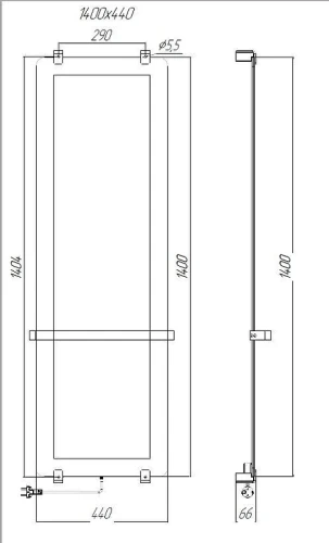 Электрический полотенцесушитель Allen Brau Infinity 140x44 00325632 цвет Черный