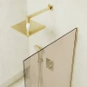 Шторка на ванну Maybah Glass MGV-68-3у 600x1400 в узком профиле Золото стекло бронзовое