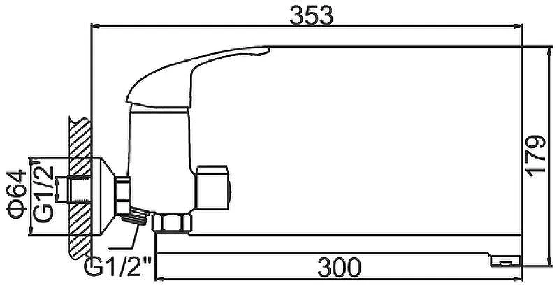 Смеситель для ванны Accoona H43 A7143 универсальный Хром
