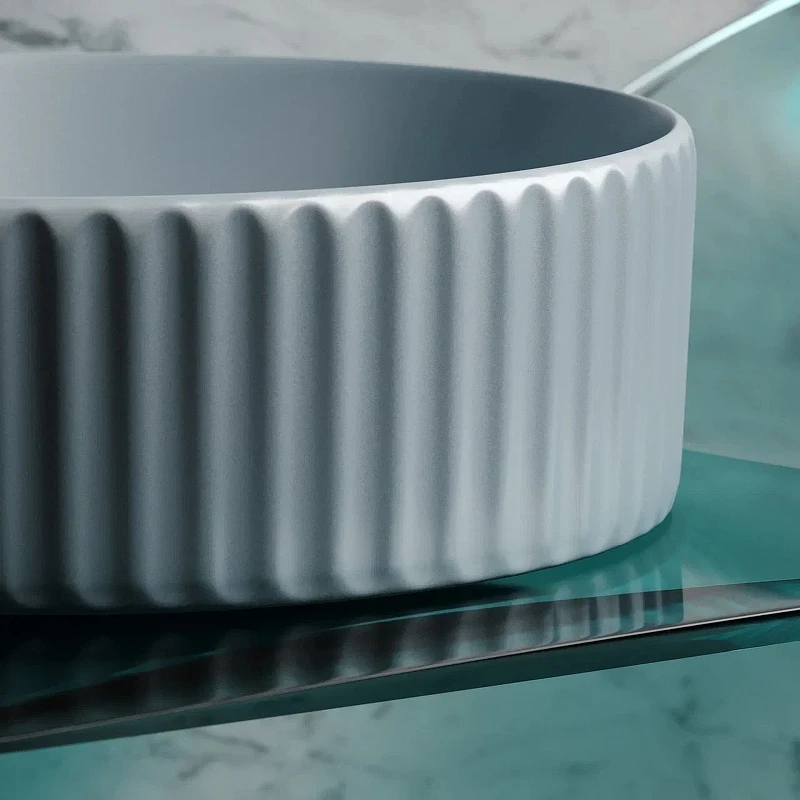Раковина-чаша Ceramicanova Element 36 CN6057MHL Серо-голубая матовая фарфор накладная