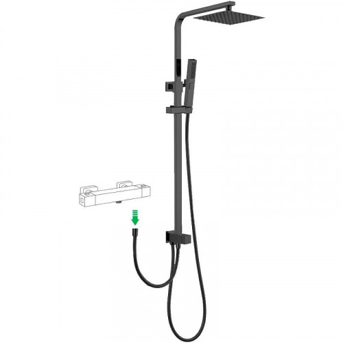 Душевая система Allen Brau Infinity 5.21031-31 Черная матовая латунь на стену