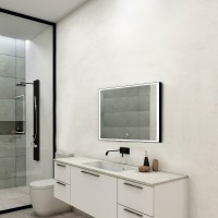 Зеркало Art&amp;Max Arezzo AM-Are-1000-800-DS-FC-H-Nero с подсветкой с сенсорным выключателем Черное стекло