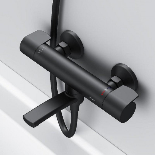 Смеситель для ванны AM.PM X-Joy F85A50022 с термостатом Черный матовый