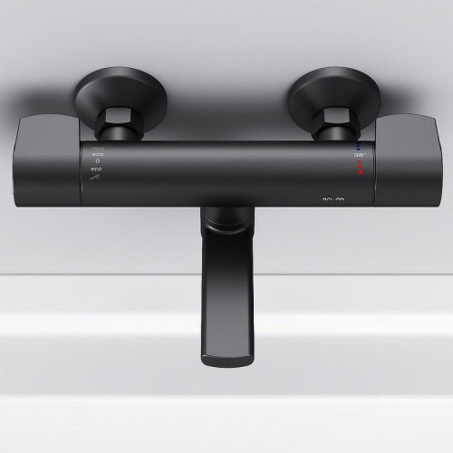 Смеситель для ванны AM.PM X-Joy F85A50022 с термостатом Черный матовый