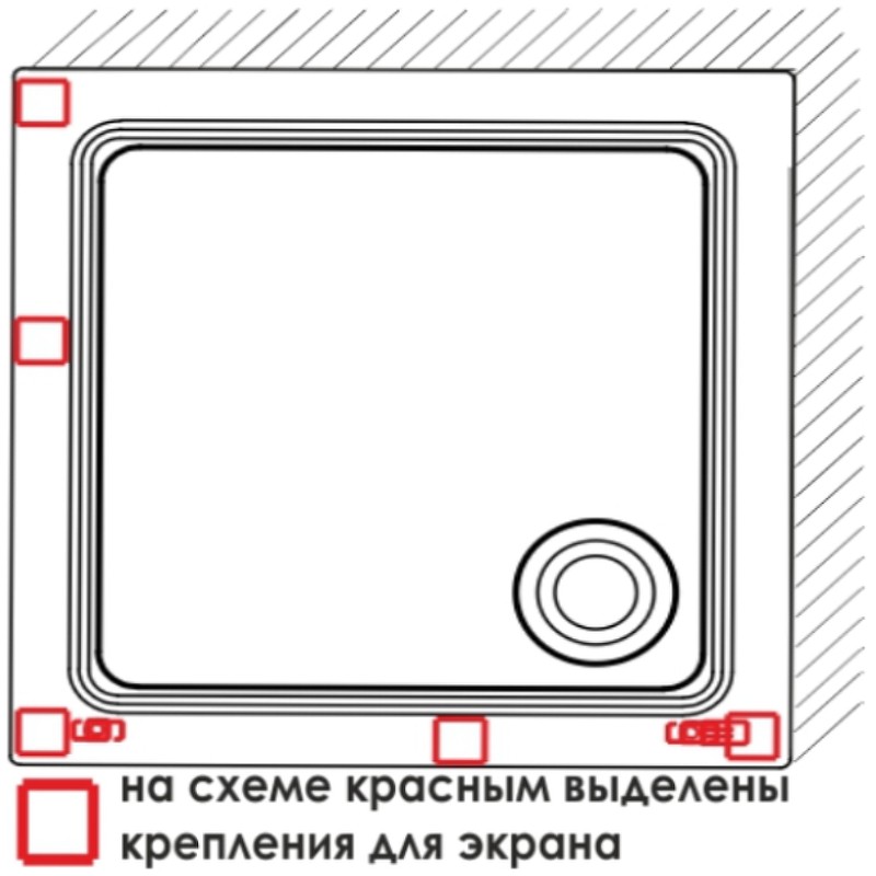 Акриловый поддон для душа WasserKRAFT Amper 80x80 29T02 Белый глянец