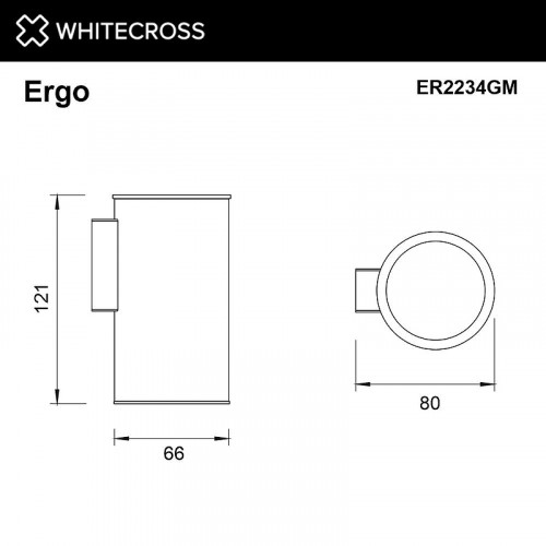 Стакан для зубных щеток Whitecross Ergo gunmetal ER2234GM цвет Оружейная сталь