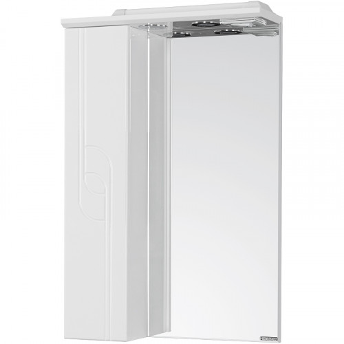 Зеркало со шкафом Aquaton Панда 50 1A007402PD01L с подсветкой Белое МДФ / ЛДСП, стекло