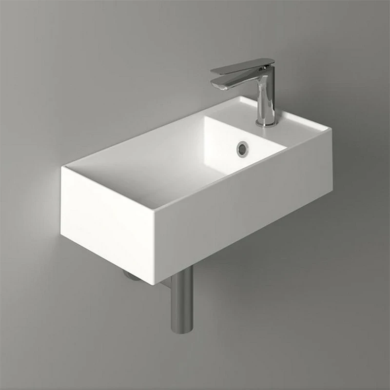 Раковина Simas Agile 50 R AG50 bi matt*1 Белая матовая фарфор подвесная, полувстраиваемая