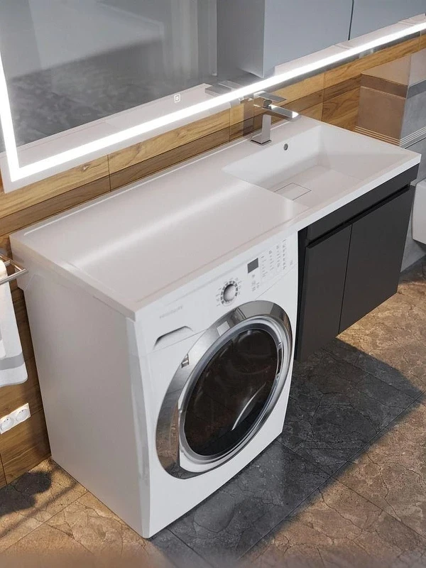 Раковина Uperwood Magenta 110 R 2490000011 с местом под стиральную машину цвет Белый глянцевый