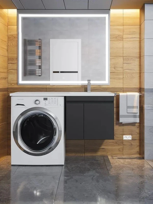 Раковина Uperwood Magenta 110 R 2490000011 с местом под стиральную машину цвет Белый глянцевый