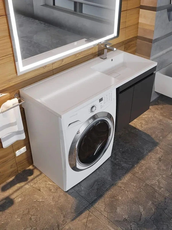 Раковина Uperwood Magenta 110 R 2490000011 с местом под стиральную машину цвет Белый глянцевый