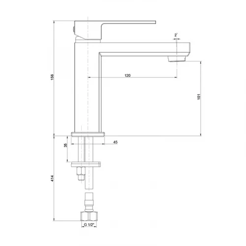 Смеситель для раковины Paini Grazia 21CR205S Хром