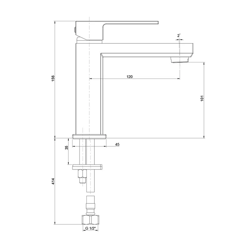 Смеситель для раковины Paini Grazia 21CR205S Хром